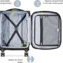 DELSEY PARIS Sky Max 2.0 Softside Expandable Luggage with Spinner Wheels, Green, Checked-Large, 28 Inch