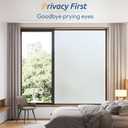 rabbitgoo Window Privacy Film, Frosted Glass Window Clings, Static Cling UV Heat Blocking Door Stickers for Home Bathroom, Removable Indoor Decal Coverings Day and Night, Pure, 23.6 x 78.7 Inches