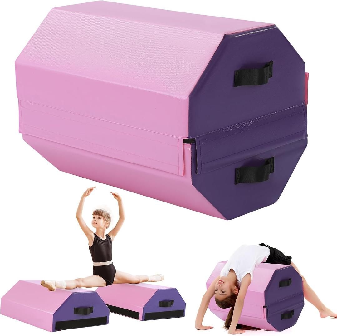 BALAPET Detachable Gymnastics Octagon Mat, 19"x23" Tumbler Octagon Mat with Carrying Handles, Multifunctional Somersault Backbend Tumbling Trainer for Home Gym Exercise Preschool Kids Cheerleading