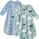 Yoofoss Baby Sleep Sack 12-18 Months, Long Sleeve Sleep Sack 1.5 Tog, Fleece Baby Wearable Blanket with 2-Way Zipper, Soft Warm