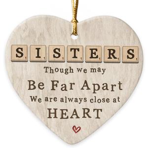 3 x Sister Christmas Ornament 2025 - Xmas Gifts for Sisters Far Away on Birthday, Unique Bestie Soul Sister Gifts for Women, Cute Friendship Ornament for Christmas Tree Decorations