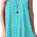 MITILLY Women's Halter Neck Boho Floral Print Loose Casual Sleeveless Short Dress (XL)