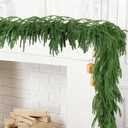 5FT Christmas Garland Artificial Norfolk Pine Garlands Real Touch Winter Green Greenery Garland Christmas Decoration Xmas Garland for Door Table Mantle Wall Indoor Outdoor Christmas Decor