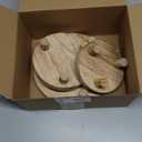 Geetery 3 Pcs Wooden Risers for Display Wood Pedestal Stand Mini Tray Stand Round Wooden Pedestal Holder Rustic Riser for Decor Tiered Tray Decor Home Kitchen, 4 Size(Light Brown)