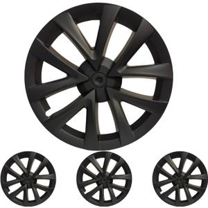 18 Inch Wheel Covers for Tesla Model 3 Accessories 2020-2023 Matte Black ABS Material Hubcaps Replacement for Tesla Model 3 4PCSSpiderweb Style