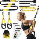 YFAZ Home Suspension Training Kit, Suspension Trainer Straps with Adjustable Extension for Full-Body Workout at Home or Outdoors, Portable Gym Equipment with Handles, for All Fitness Levels Suspension Trainer,2 Packs Resistance Loop Exercise Bands