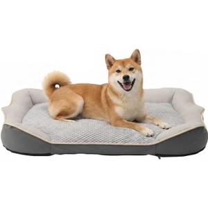 Orthopedic Crate Dog Bed - Waterproof PU Dual-Surface Pet Bed, Comfort Dogs Couch Sofa with Washable Removable Cover, Medium Size for Dogs & Crate Use,39.4''