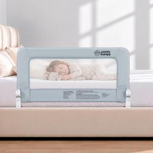ComfyBumpy 1-Pack Bed Rail for Toddlers 35.5" L x 19.5" H | Toddler Bed Rails for Twin, Full & Toddler Bed Size | Swing Down Bed Rail Guard | Baby Bed Side Rail for Kids | Gray