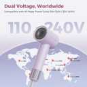 Dual Voltage Hair Dryer for Worldwide Travel, High-Speed Travel Hair Dryer for 5X Faster Drying, 200M Negative Ions, 0.69lb Portable Blow Dryer for Salon Results at Home & Abroad S4AT (Purple Dryer)