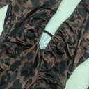 HNMYCY Women's Sexy Halter Bodycon Mini Dress Ruched Deep V Neck Backless Going Out Dresses Leopard S
