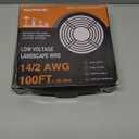 SUNVIE 100FT 14 Gauge Low Voltage Wire 14/2 Low Voltage Landscape Wire, 14 Gauge Stranded Copper Wire Direct Burial Lamp Wire 14 AWG 2 Conductor Electric Wire for Landscape Lighting, ETL Listed