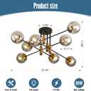 DDLLDESHI 8 Light Sputnik Ceiling Light Fixture Glass Globe Bubble Modern Chandelier for Dining Room Bedroom Kitchen Living Room Hallway Entryway Office