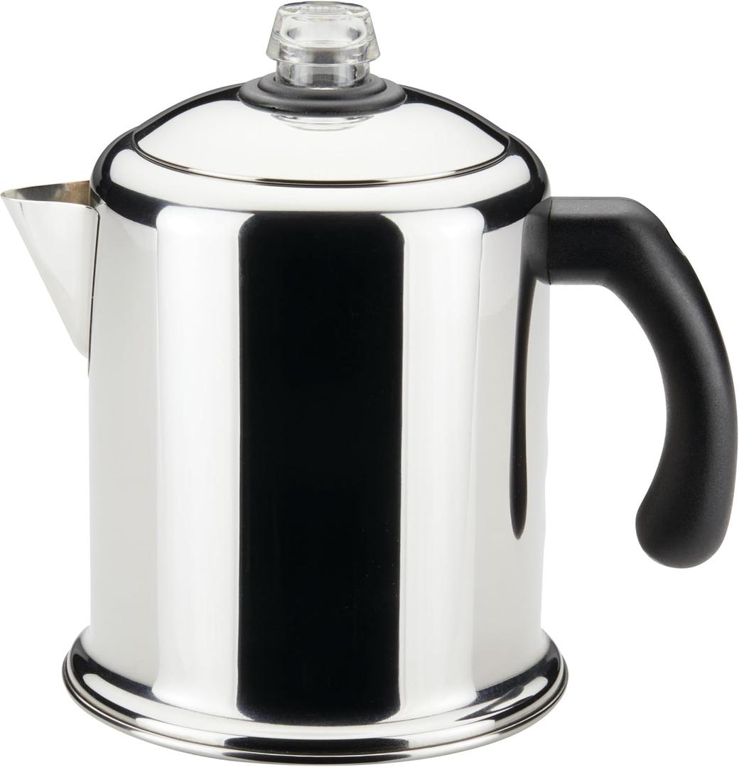 Farberware Classic Yosemite Stainless Steel Stovetop Coffee Percolator - 8 Cup, Silver