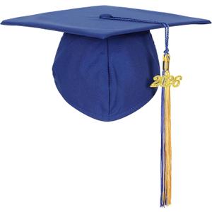 2 x Newrara Graduation Unisex Matte Adult Graduation Cap with Tassel (Blue)