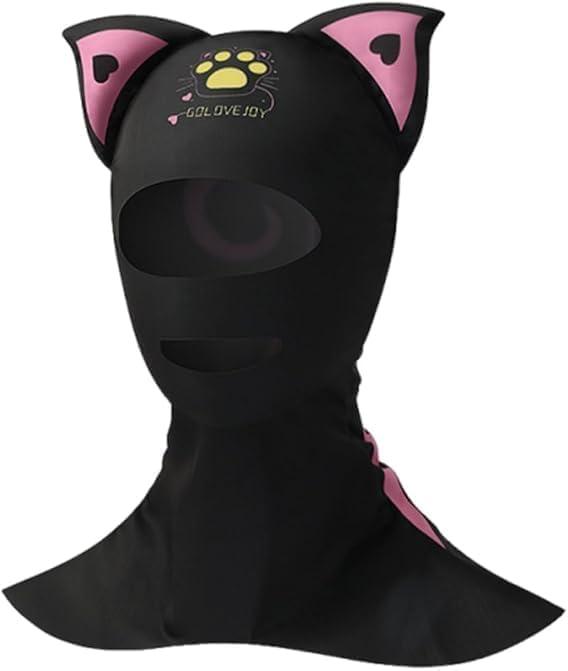 Women Scuba Hood, Dive Hood, Snorkeling Sun Protection Mask, Cat Ear Design, 360UV Protection, 85% Polyester, 15% Spandex, Universal Size