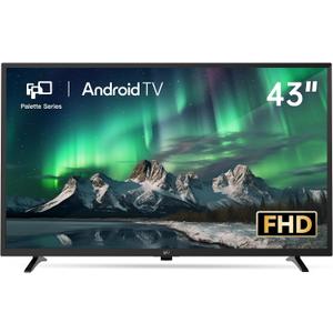 FPD 43 Inch Smart TV Flat Screen Frame LED Television Full HD 1080p Google Cast Built in, Streaming Live Ultra Thin HDR10 Android TV, Bluetooth, Vesa, Hdmi, WiFi (Palette-Series 2026)