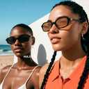 NULOOQ Retro Rectangular Sunglasses for Women, 90s Trendy Small Narrow Square Frame Sun Glasses (A1* (Black Frame/Brown Lens + Black Frame/Gray Lens) - 2 Pack)