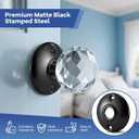 Saillong 12 Pack Vintage Door Knobs Round Rosettes, Classic Old Style Door Knob Replacement for Interior Doors, Antique Doors Knob Backplate for Classic Home Restoration (Matte Black)