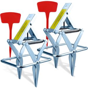 2 Pack Mole Traps,Galvanized Steel Scissor Trap,Reusable Mole Trap Killer,Easy Set Mole Eliminator Trap for Lawns
