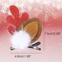 2 x Boobeen Christmas Hair Clip - 2 Pairs Cute Reindeer Antlers Ears Hair Accessory Antlers Headdress Hairpin for Christmas Party