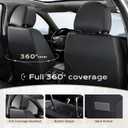 Coverado Car Seat Cover, Cover for Cars Front Seat, Premium Leather, Universal Fit Waterproof Seat Protectors, Car Seat Cushion Non-Slip for Most Cars-Black