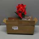 Artificial Flowers for Outdoors Red Christmas Poinsettia Flowers 12 Bundles Mixed Fake Plants UV Resistant Faux Flowers for Outdoor Planters Garden Porch Patio Home Winter Decor