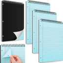 3 Pack 8.5" x 11" Top Spiral Notebook with 3 Hole Punched Blue Legal Pads College Ruled Notepad 50 Sheets Hard Cardboard Paper Wirebound Notepad for Office School Business