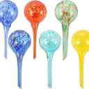 Trenton Gifts 6-Pack Plant Watering Globes - Self Watering Bulbs for Indoor & Outdoor - Hand-Blown & Colorful Aqua Globes - Measures 6" L x 2.5" D, 150ml