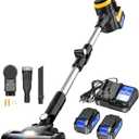 Ecarke Cordless Stick Vacuum Cleaner Compatible with DeWalt Battery, 350W Brushless Motor, 30KPa Suction, 6-in-1 180 Bendable Wand, Smart Screen 2x5AH Batteries & Charger  Hardwood Floors