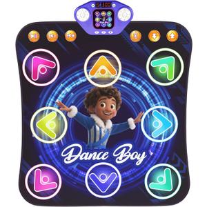 Dance Mat Toys for 3-12 Year Old Kids,Bluetooth Dance Pad with Light-Up 8 Keys,Interactive Dance Game with 4 Modes,Non-Slip & Built-in Music,Christmas Birthday Gift for Boys,Girls