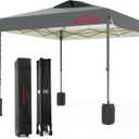 12x12 Pop Up Canopy, Easy Up Canopy Tent, Heavy Duty Tents for Parties, One Person Set Up Event Tent, Light Gray