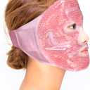 LotFancy Ice Face Mask, Gel Beads Ice Pack, Hot Cold Therapy for Full Face, Reduce Migraines, Headache, Stress, Puffy Eyes, Dark Circles, Adjustable Strap, Soft Fabric Backing, Reusable, Pink