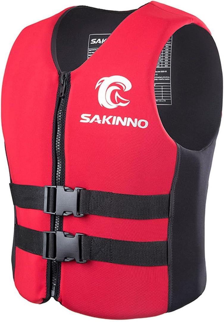 Water Kayaking Jacket for Adults and Kids, Buoyancy Swimsuit Boating Fishing Waistcoat Zipper Closure, Unisex Outdoor Water Sports Vests, Large