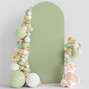 Wokceer 6FT Wedding Arch Cover Spandex Fitted Wedding Arch Stand Covers Round Top Sage Green Chiara Arch Cover for Birthday Party Ceremony Banquet Decoration