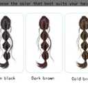 Long Braid Ponytail Extension with Hair Tie Straight Sleek Wrap Around Hair Extensions Braid PonyTail Fluffy Natural Soft Synthetic Hairpieces for Women Daily Wear, 18 inch (Cold brown)