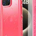 SPORTLINK for iPhone 15 Pro Max Case - IP68 Waterproof Military Protective Full Body Heavy Duty Shockproof 360 Sealed Dustproof with Camera Screen Protector Cover for i Phone 15 Pro Max 6.7" Pink
