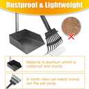 TOOGE Pooper Scooper, Dog Pooper Scooper Long Handle Stainless Metal Tray and Rake for Medium Small Dogs Heavy Duty Pet Supplies to Use for Grass, Dirt or Gravel