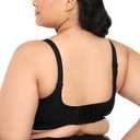 sheroine Women's Cotton Wirefree Plus Size Unlined Bra Full Coverage Non-Padded Ultrathin Comfort Everyday Soft Bras (Black, 42B)
