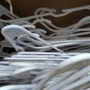 HOUSE DAY Plastic Hangers 50 Pack - White Clothes Hangers with Non-Slip Shoulder Grooves, Durable and Sturdy Coat Hanger, Space Saving Slim Design Perfect for Closet Organizers and Storage