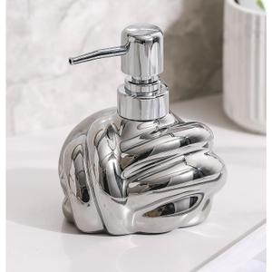 Soap Dispense with Pump Stylish for Handwash Dishwash Any Soap 250ml Steel Pump Refillable Liquid Hand Soap Bottle Body Wash Shampoo (Silver)