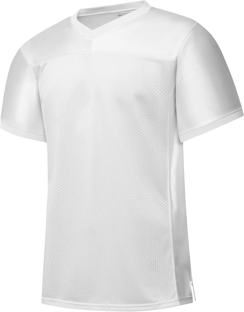 Unisex Blank Football Jersey Mesh Athletic Football Shirt Practice Sports Uniform, Small