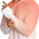 APTRO Men's UPF 50+ Sun Protection Long Sleeve Hoodie Shirts UV Outdoor Fishing Shirts SPF Rash Guard Shirts for Men MS18 Gradient Orange M