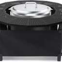 40 in Fire Pit Surround Tabletop and Fire Pit Lid for Solo Stove Bonfire 19.5" Wood Burning, Powder-Coated Steel Tabletop for Solo Stove Bonfire Accessories, 24 in Inner, Fits Most Wood Burnin