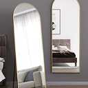 Floor Mirror, Full Length Mirror with Stand, Arched Wall Mirror, Gold Floor Mirror Freestanding, Wall Mounted Mirror for Bedroom Living Room, Gold (59"L x 18"W)
