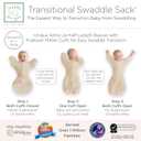 SwaddleDesigns Transitional Swaddle Sack, Arms Up Half-Length Sleeves & Mitten Cuffs, Swaddle for Newborn Transition to Baby Sleep Sack Wearable Blanket, Small, 0-3 Month, 6-14 lb, Heathered Oatmeal