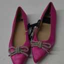 SM New York Women's Pink Flats with Bow Detail, Size 10