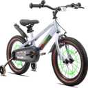 KEANO 16" Kids Bike for 4-7 Yrs, Light-Up Training Wheels, Gray