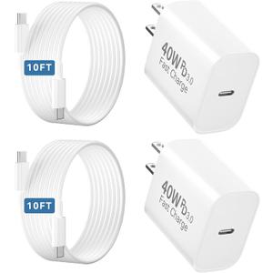 40W USB C Fast Phone Charger, iPhone USB C Type C Charges with 10 FT USB C Cable Fast Charging Cord for iPhone 17 Pro Max/17 Pro/Air/17/16/16Pro/16ProMax/Plus/15/S24/S25