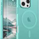 SUPFINE Magnetic for iPhone 16 Pro Max Case (Compatible with MagSafe) (Military Grade Drop Protection) Slim Translucent Matte Shockproof with Anti-Fingerprint Phone Case,Blue Green