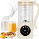 9 in 1 Automatic Soy Milk Maker, 47oz (1400ml) Nut Milk Maker, with Self-Cleaning, 16 Blades Makes Almond Milk, Oat Milk, Plant Milk, Juice with 24H Delay Timer, Boiling Water And Keep Warm Functi